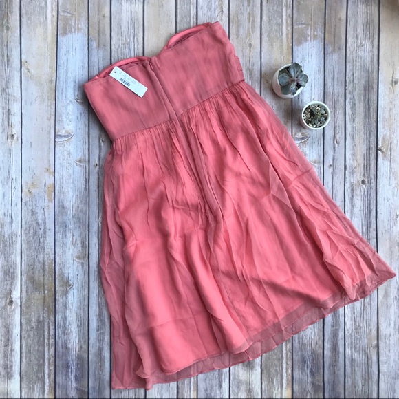 NWT J. Crew Salmon Taryn Dress Silk Chiffon Sz 2 - Picture 2 of 8